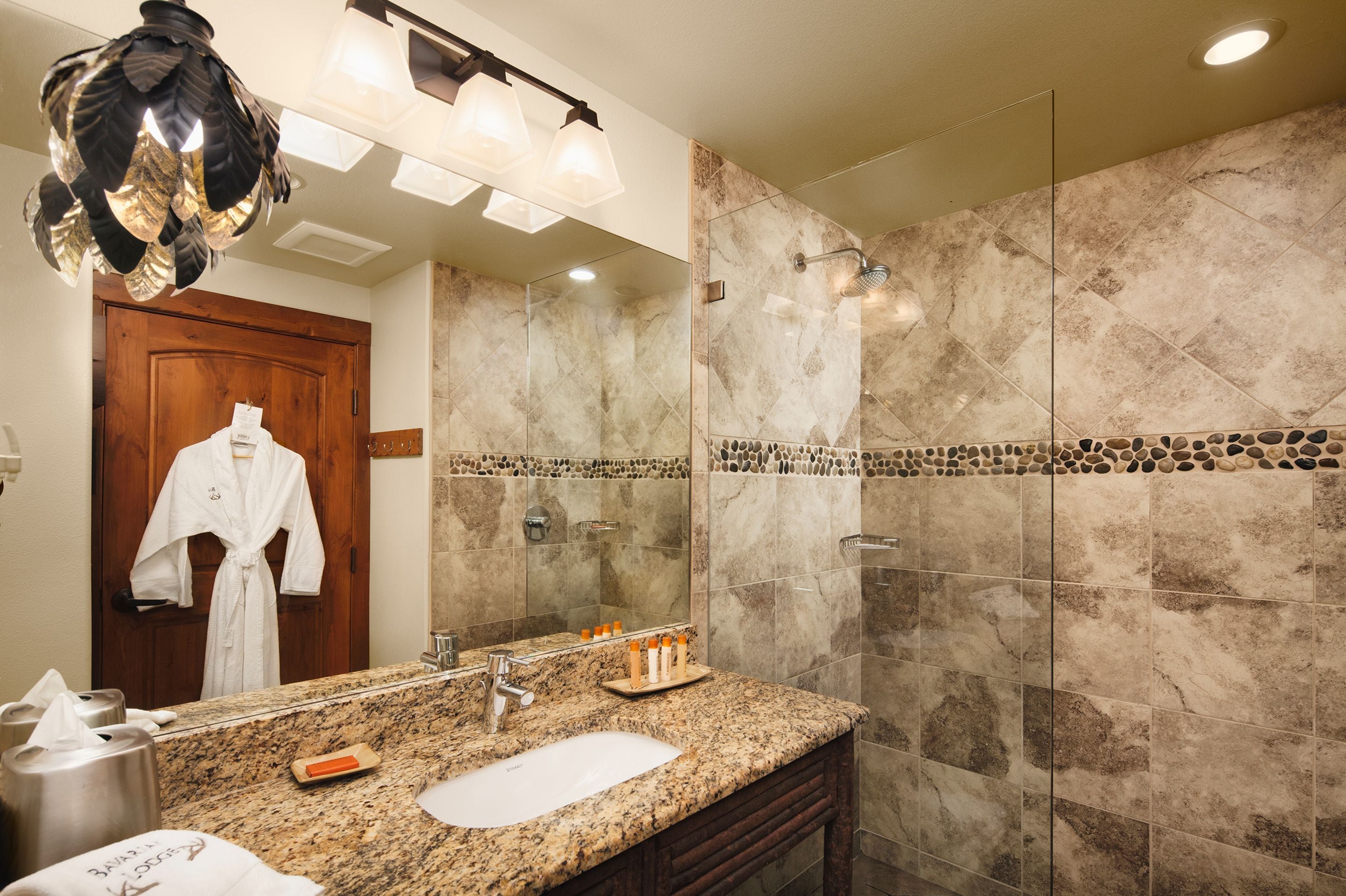 free toiletries, hair dryer, bathrobes, towels