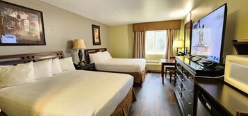 Premium bedding, desk, free WiFi, bed sheets