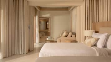 Premium bedding, memory foam beds, minibar, in-room safe