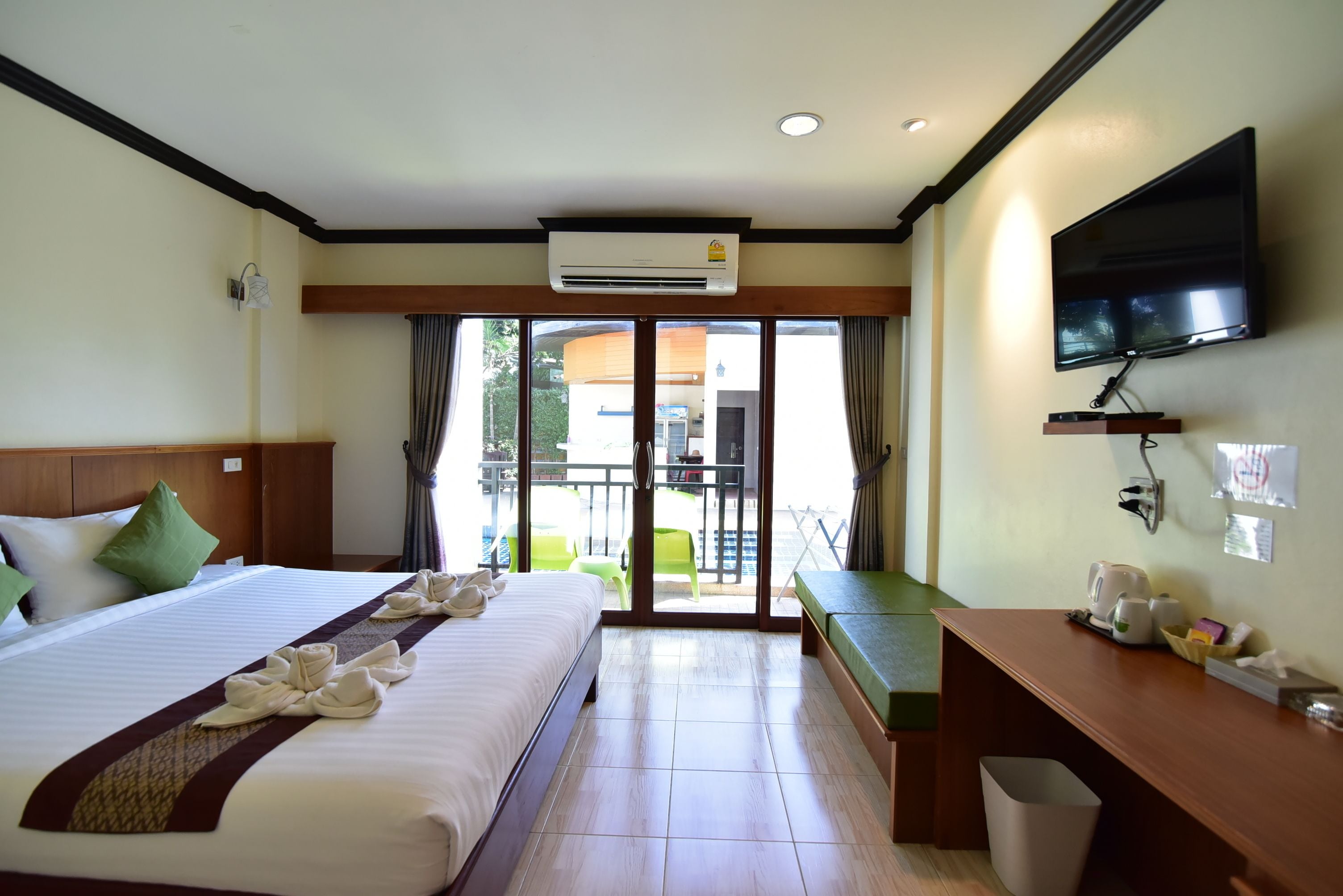 pool access room | in-room safe, desk, rollaway beds, free wifi