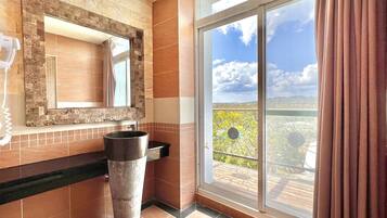 Family Room, Balcony, Mountain View | Bathroom | Free toiletries, hair dryer, slippers, towels