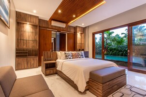 Three Bedrooms Grand Suite Villa | Premium-sengetøj, Select Comfort-senge, pengeskab på værelset