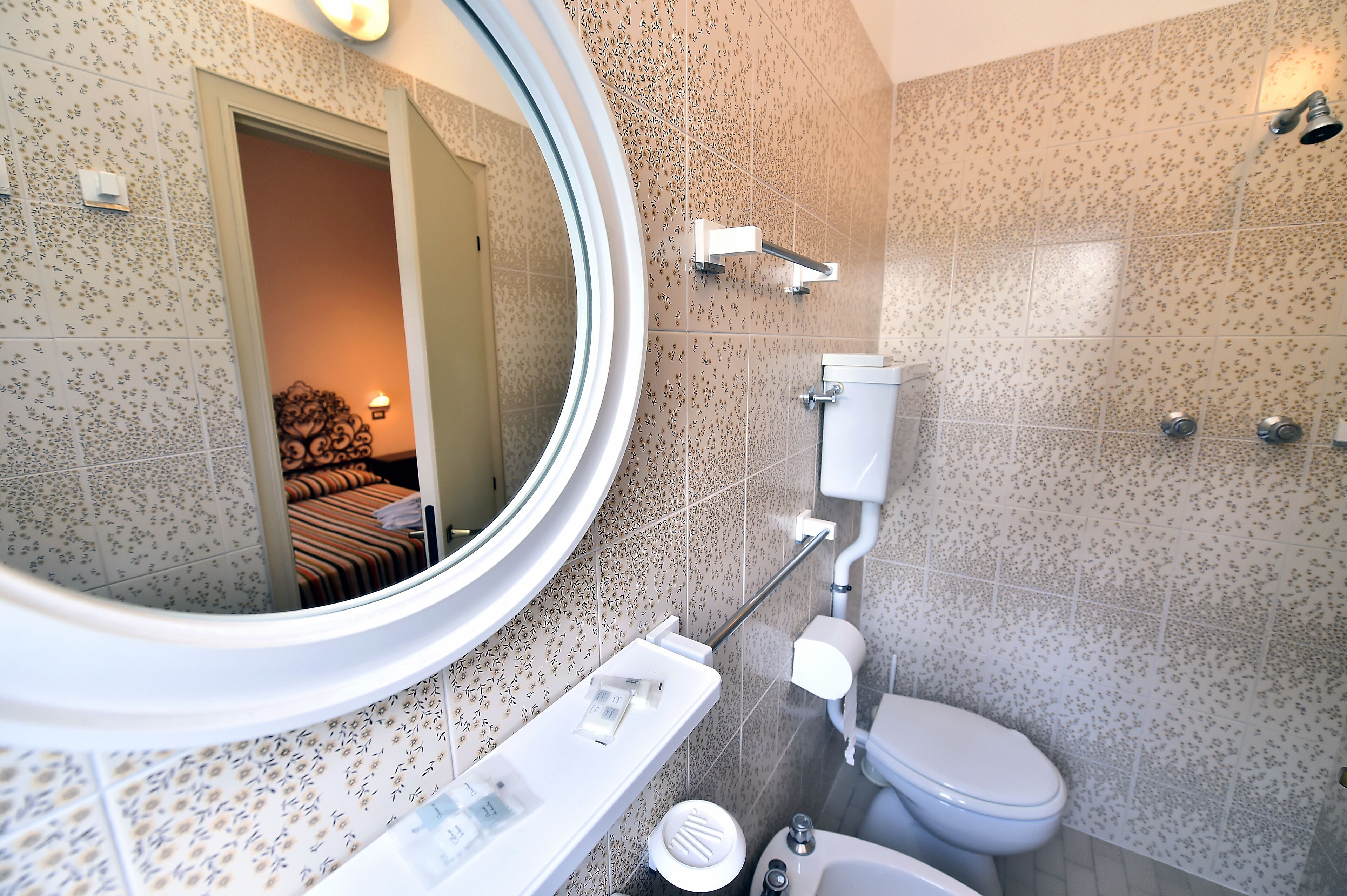 shower, free toiletries, hair dryer, bidet