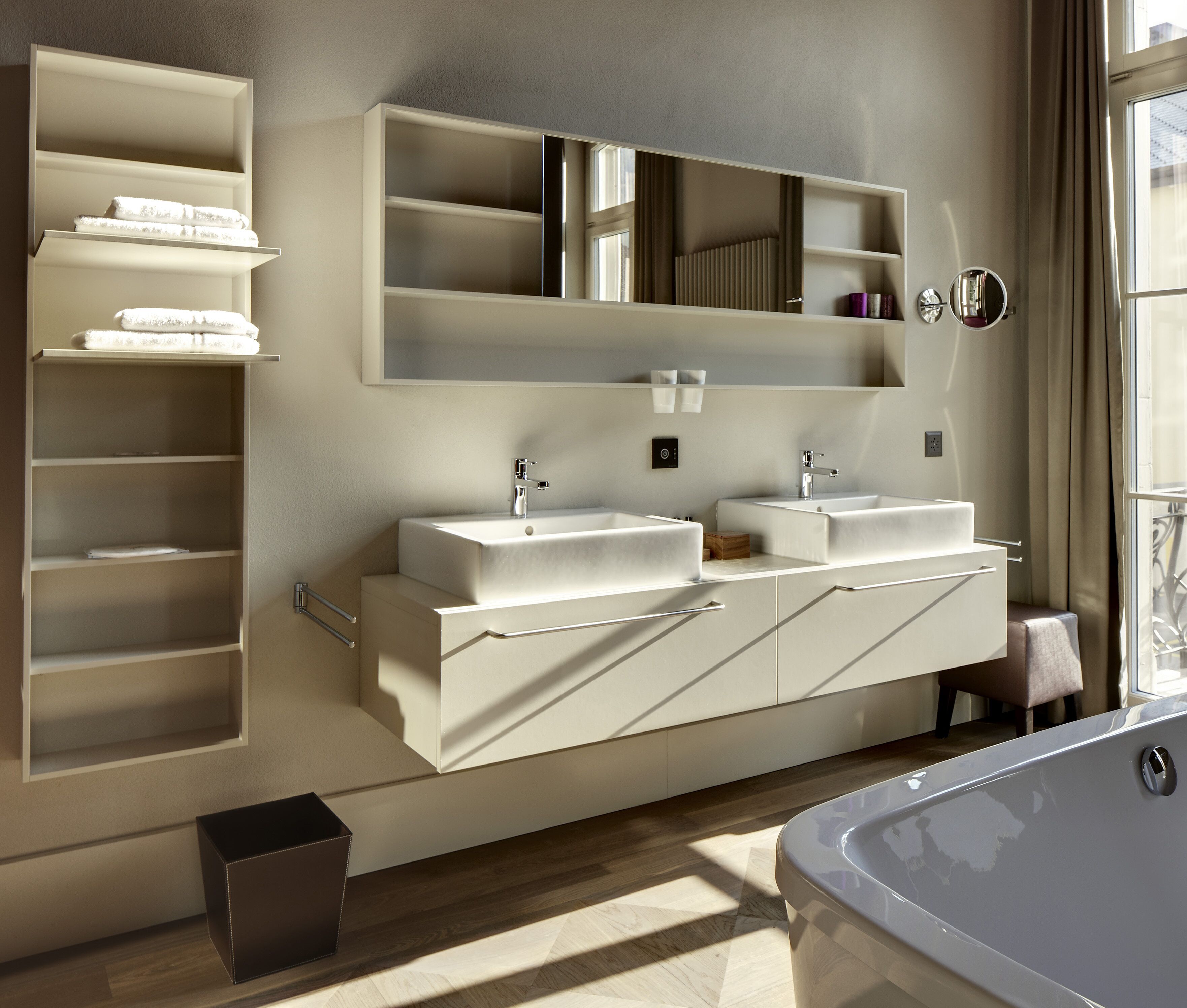 junior suite, mountain view (extra large) | bathroom | shower, rainfall showerhead, free toiletries, hair dryer