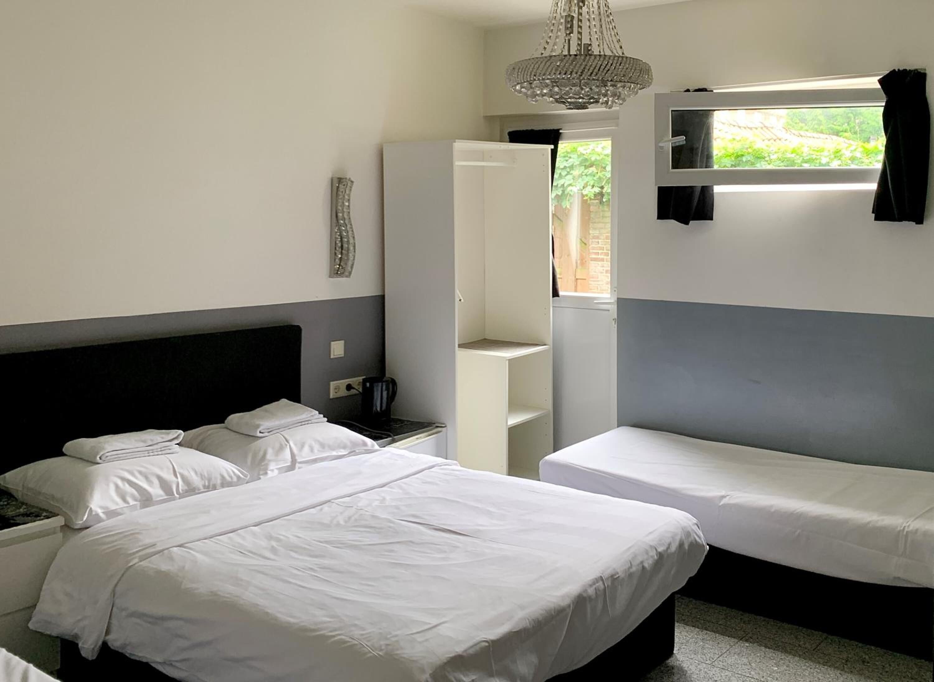 Desk, blackout curtains, iron/ironing board, free WiFi