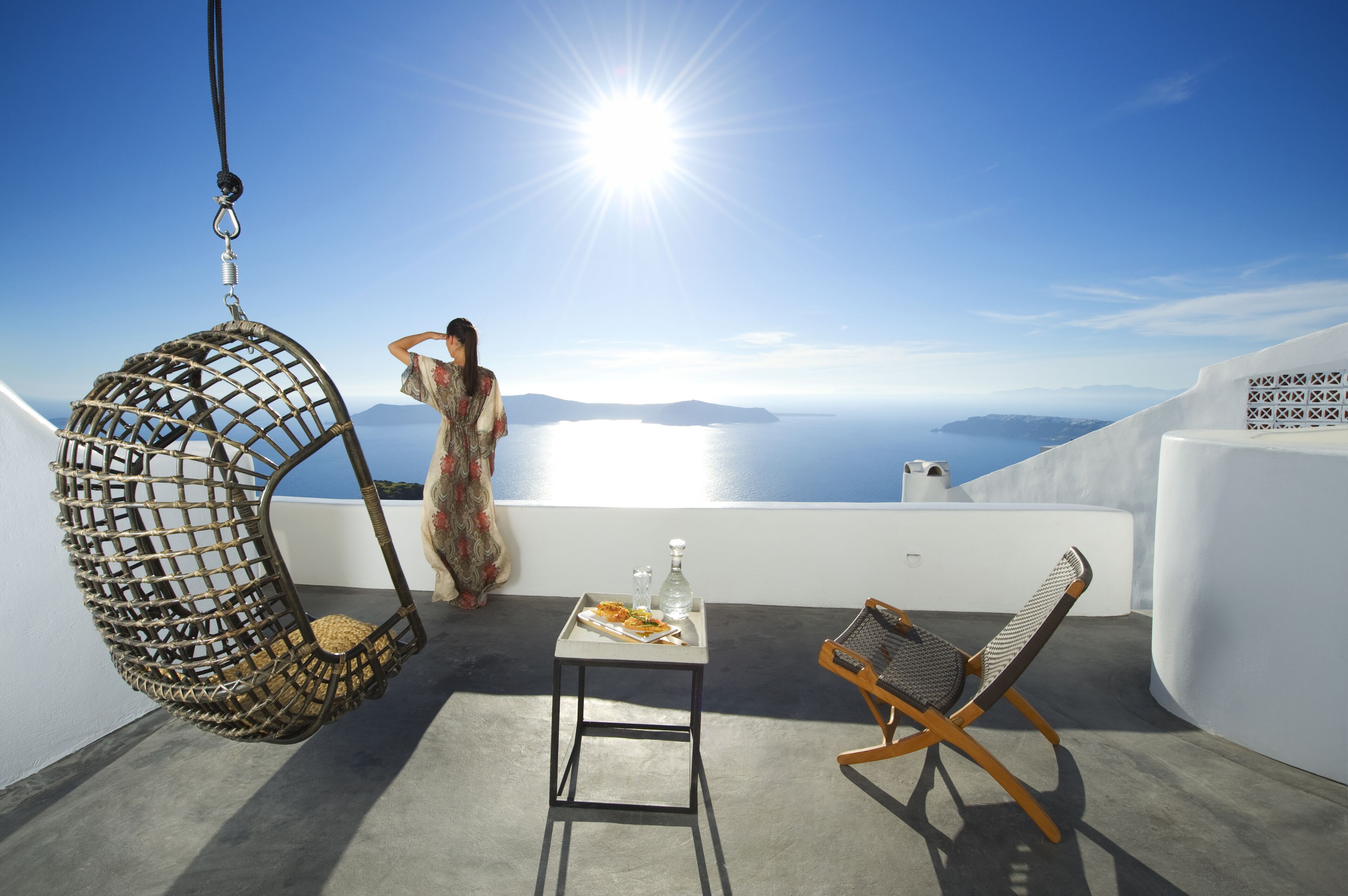 Aurora | Superior Cave Suite with Outdoor Plunge Pool & Caldera View | 객실에서 보이는 전망