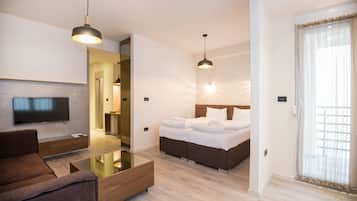 Departamento Premier, 1 habitación, con acceso para personas discapacitadas, Terraza | 1 habitación, ropa de cama de alta calidad y minibar