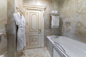 Comfort Suite, 1 Bedroom | Bathroom | Designer toiletries, hair dryer, bathrobes, slippers - Boutique Hotel Buta (Minsk)