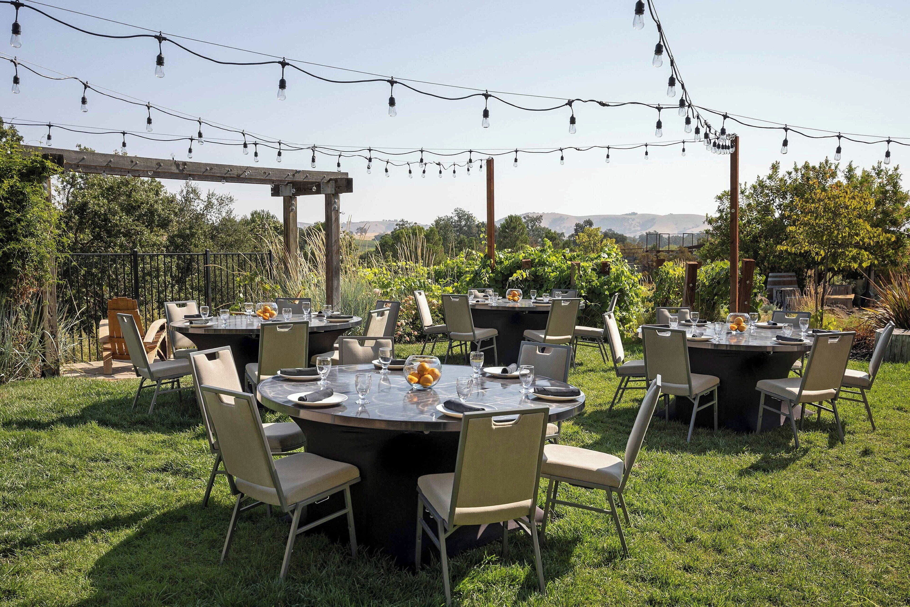 Outdoor banquet area
