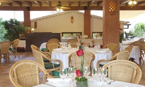 Mediterranean cuisine, pool views