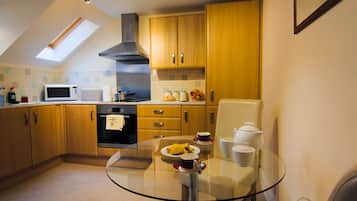 Premium Apartment, 2 Bedrooms, River View | Private kitchen | Full-sized fridge, microwave, oven, stovetop