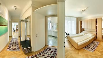 Frette Italian sheets, premium bedding, in-room safe