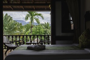Deluxe Twin Room, 1 Bedroom, Mountain View | Desk, blackout drapes, soundproofing, free WiFi - The View Pavilion (Luang Prabang)