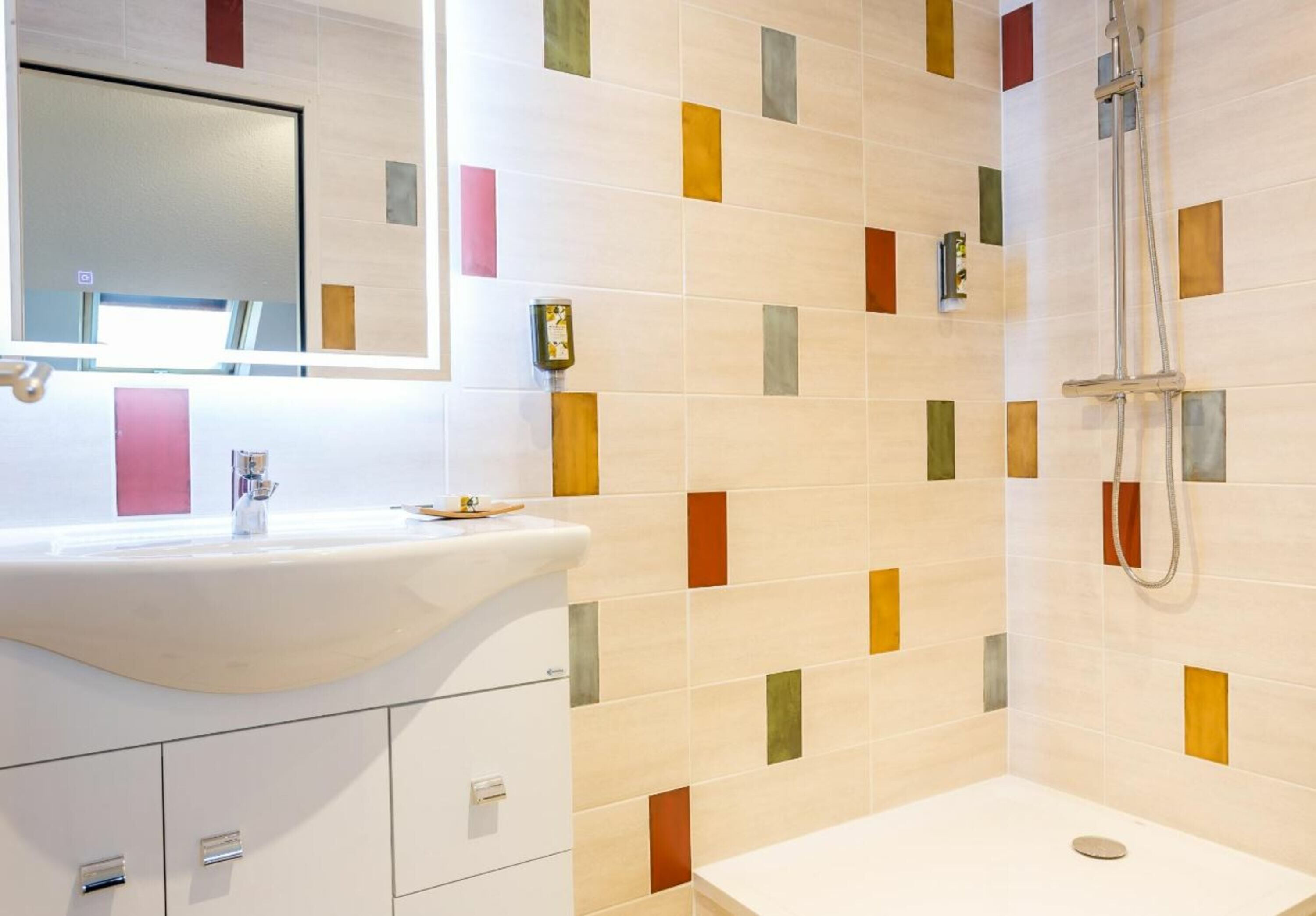 free toiletries, hair dryer, towels