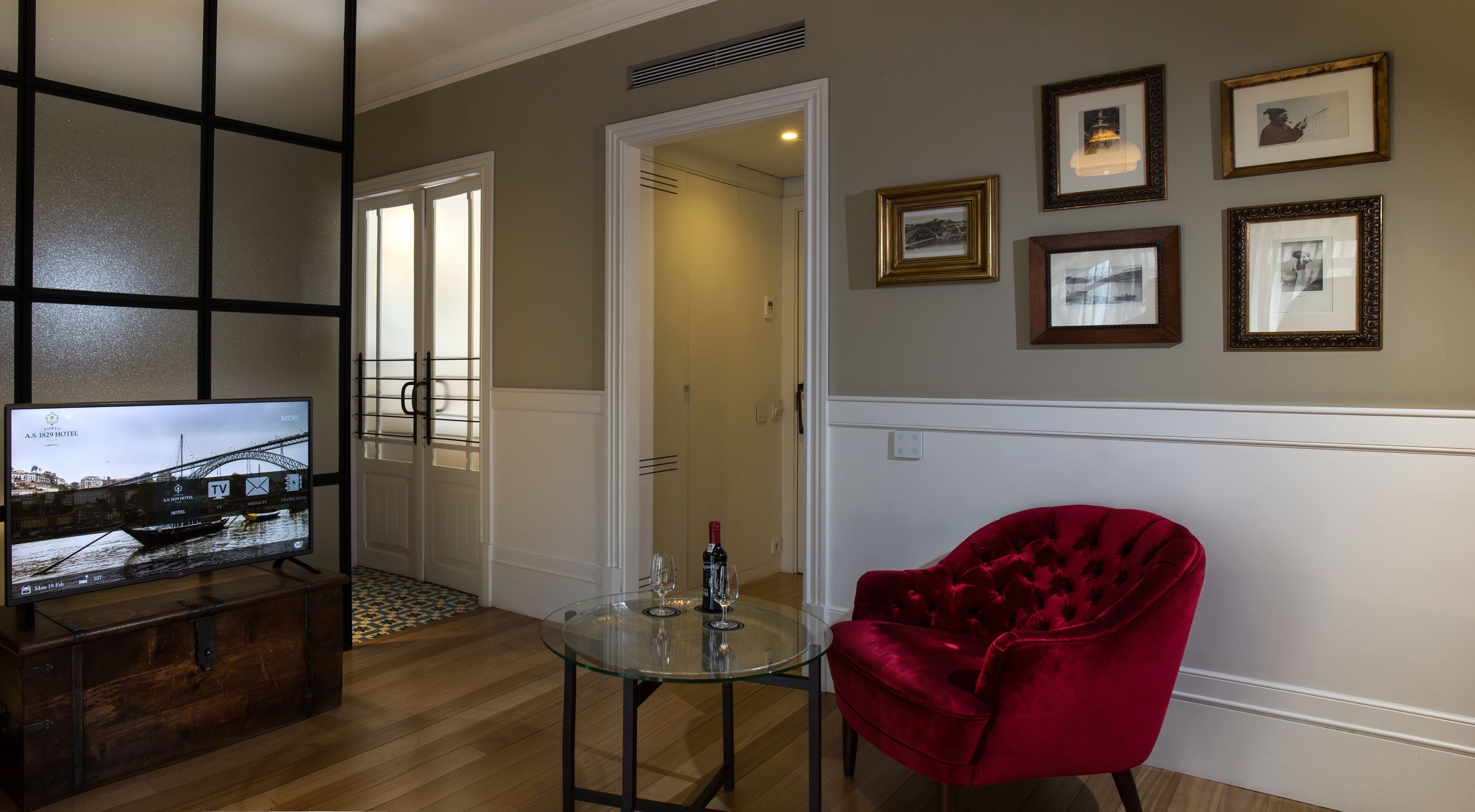 42-inch flat-screen tv with cable channels, tv, pay films