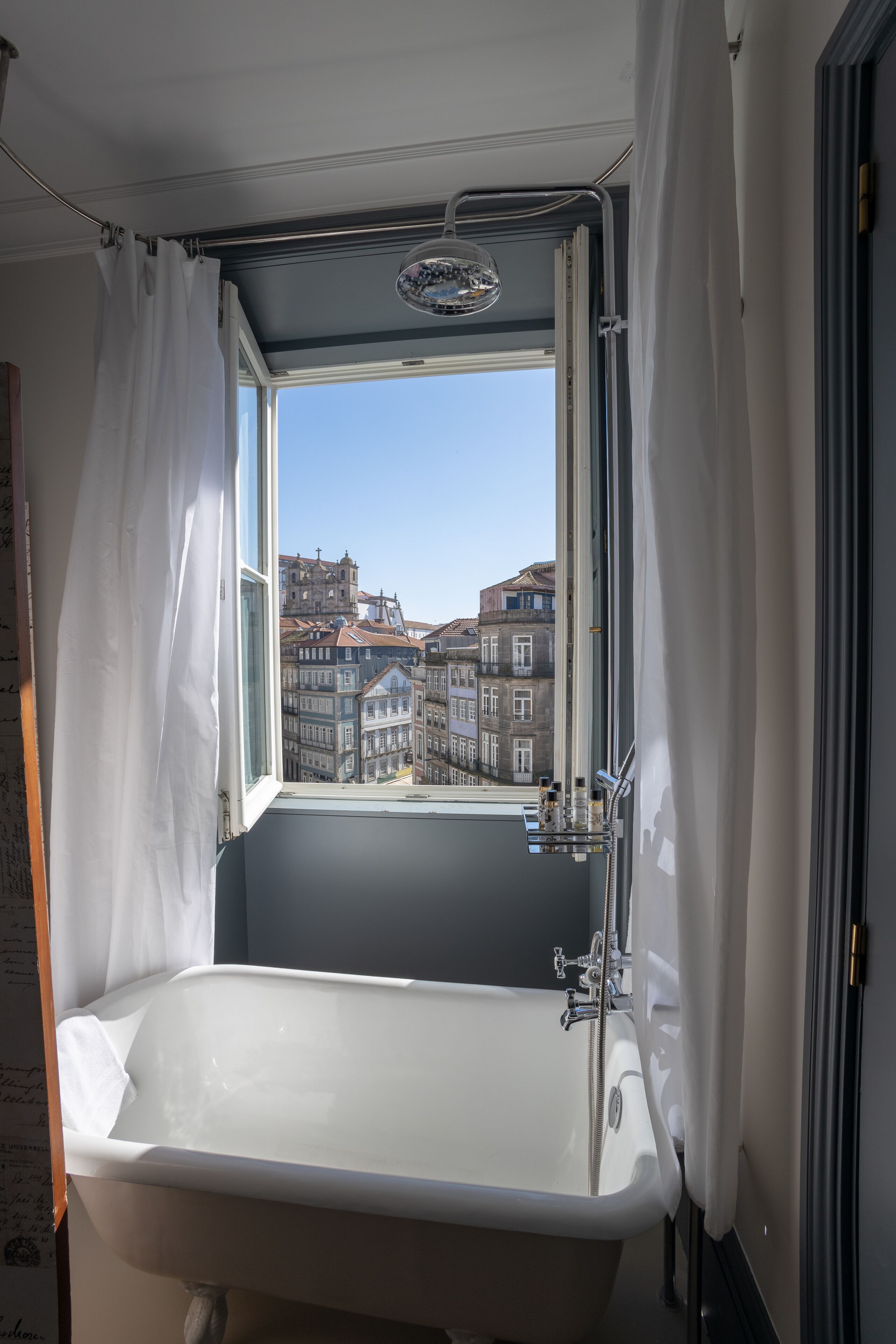 superior double or twin room, bathtub, city view | view from room