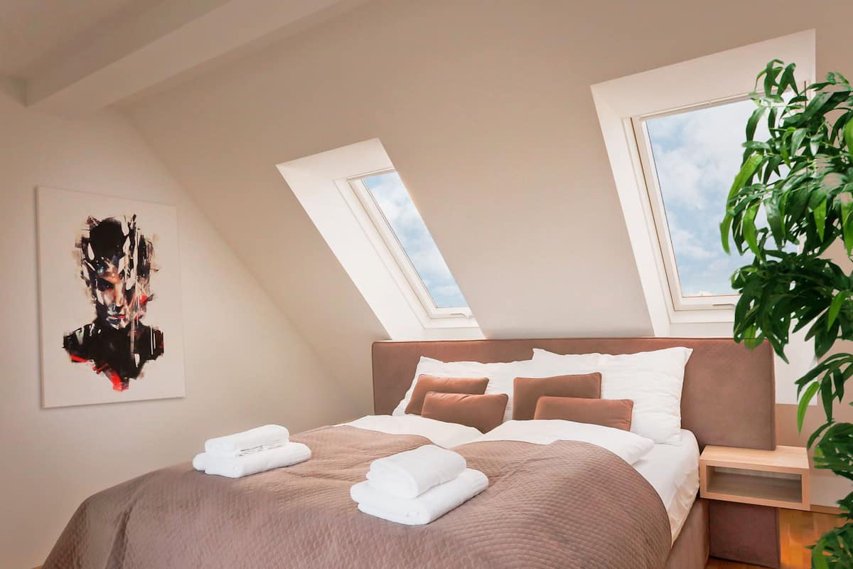 1 chambre, draps en coton égyptien, literie de qualité, couette en duvet