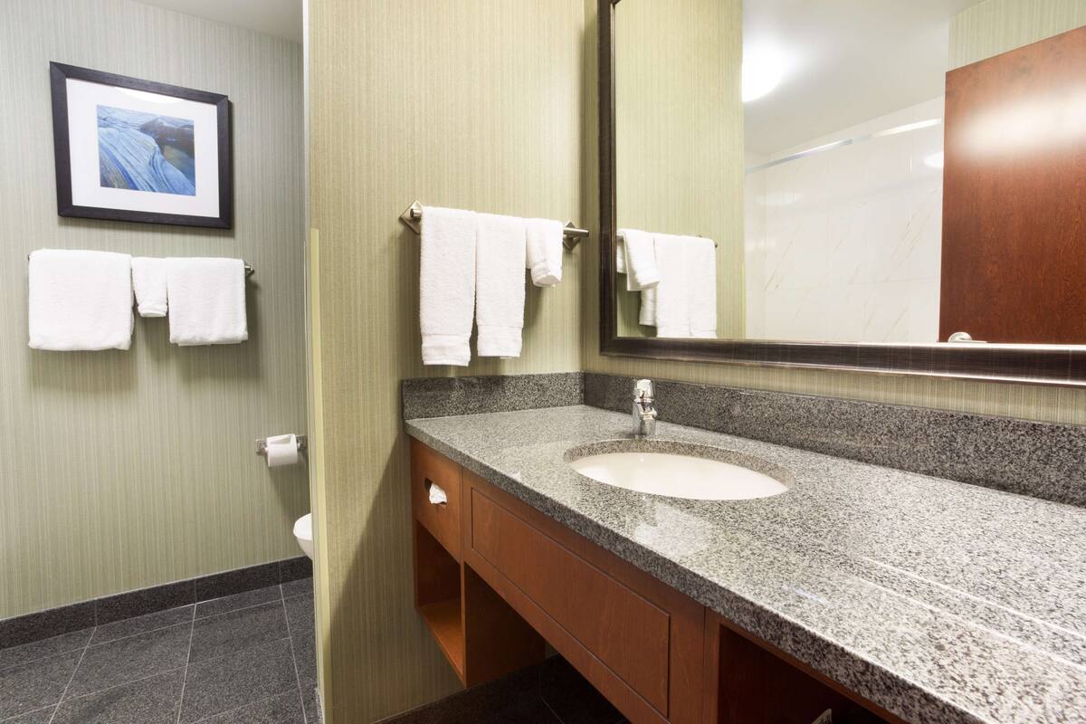 hair dryer, towels