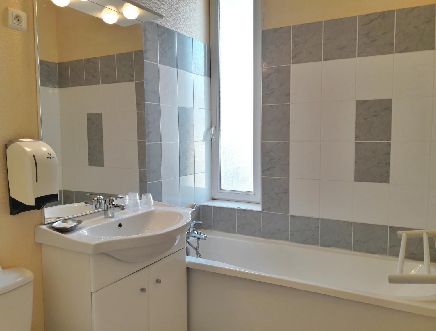 free toiletries, hair dryer, towels