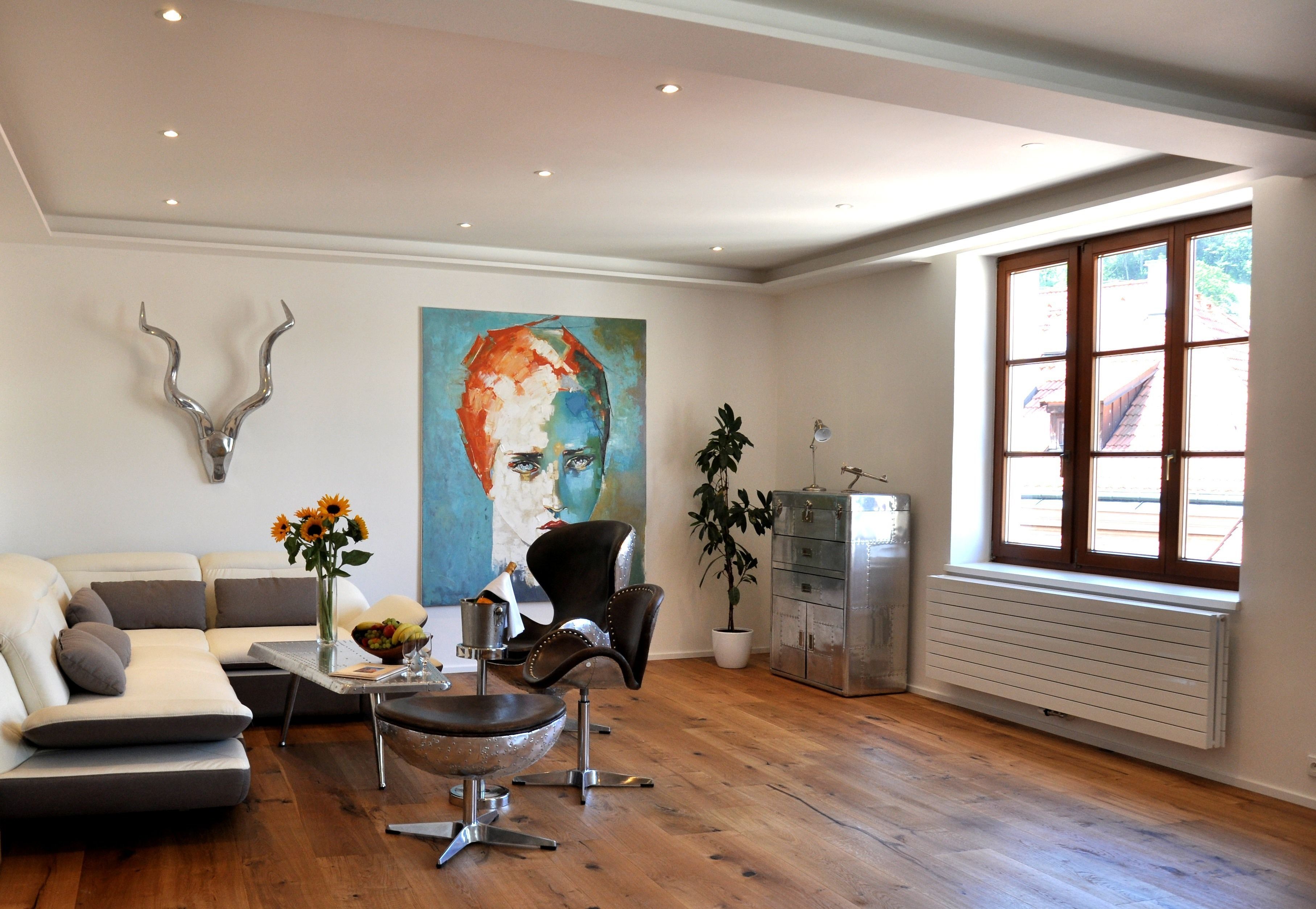 deluxe apartment | living area | 81-cm lcd tv with satellite channels, tv