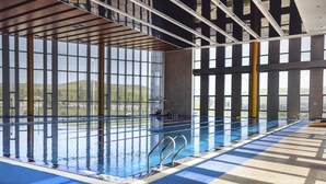 2 piscinas techadas, sillones reclinables de piscina