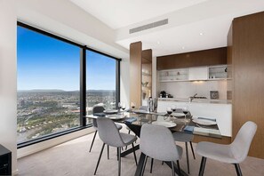 Two Bedroom Apartment | Private kitchen | Full-size fridge, microwave, oven, stovetop - Southbank Apartments - Eureka Tower (Southbank)