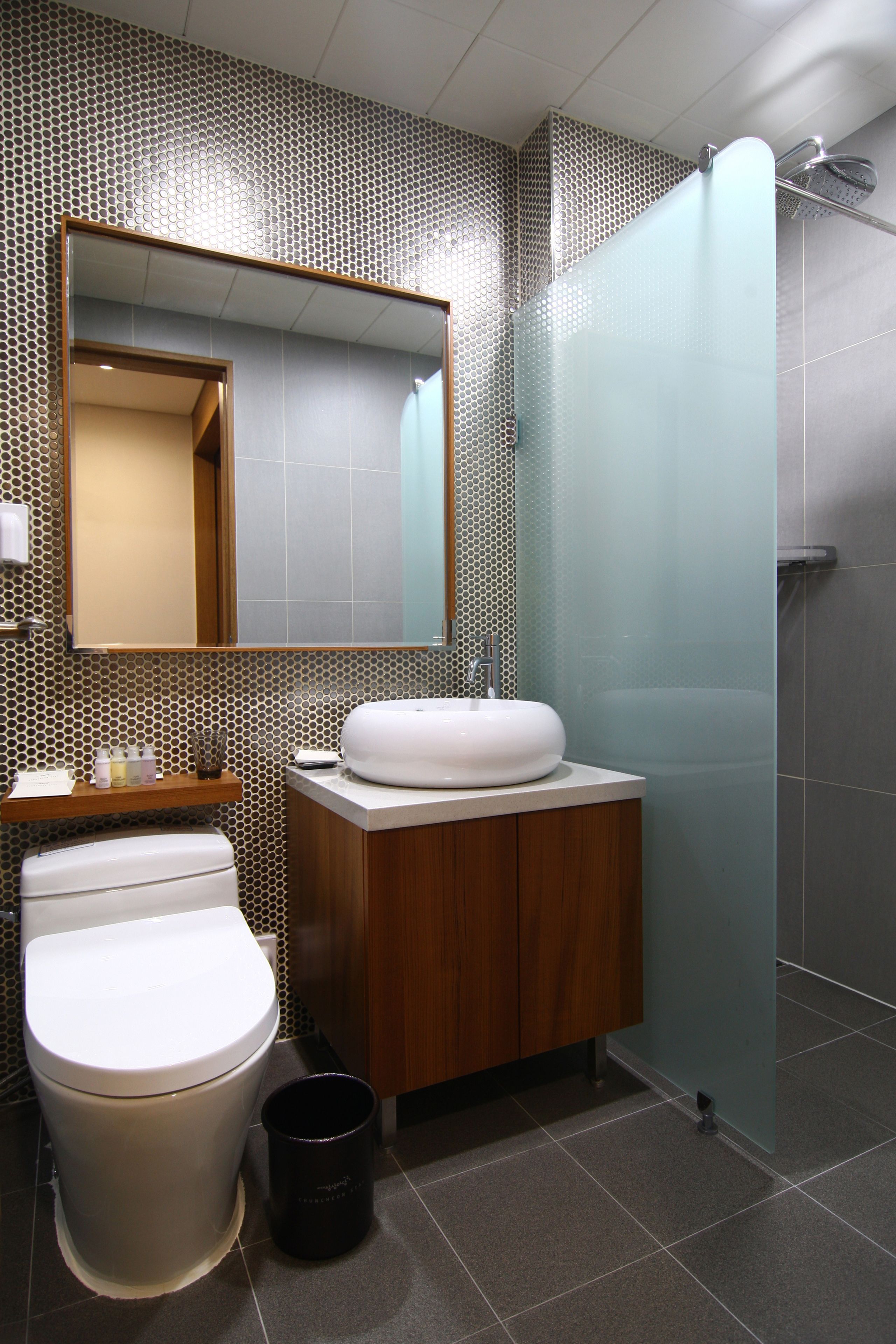 shower, free toiletries, hair dryer, slippers