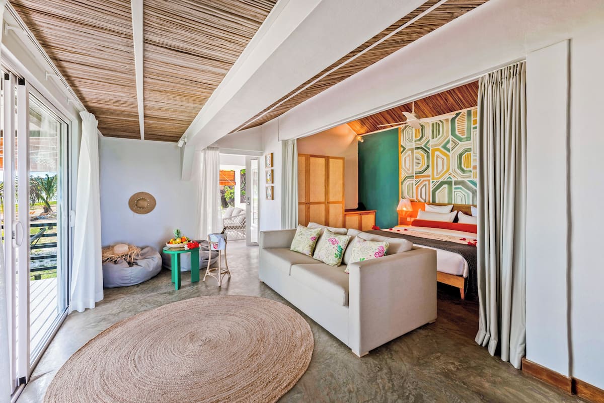 Beach Villa 2 Bedrooms | Hypo-allergenic bedding, minibar, desk, laptop workspace