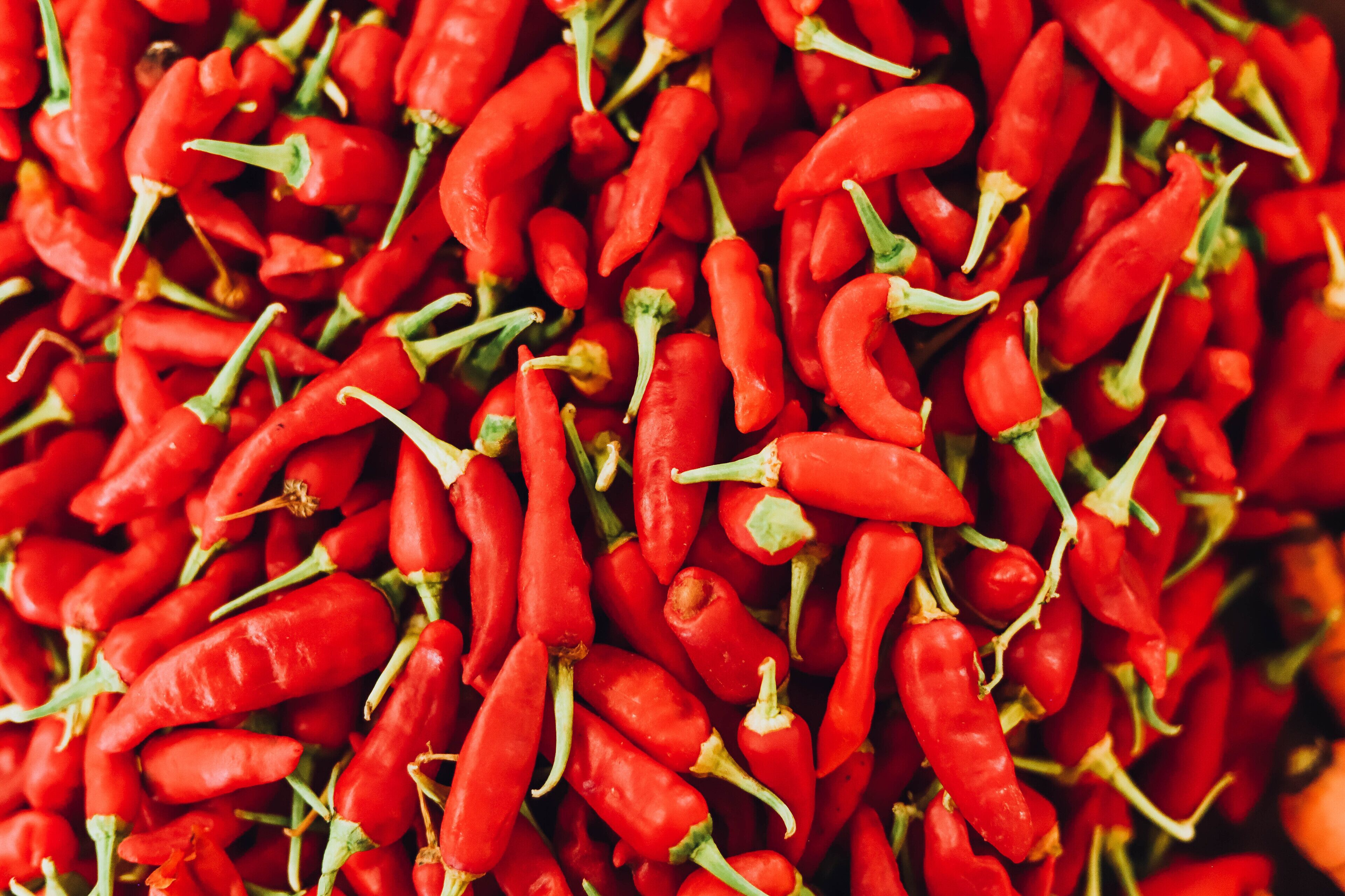 A close-up of red chili peppers.