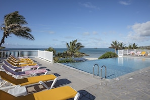 Outdoor pool, pool umbrellas