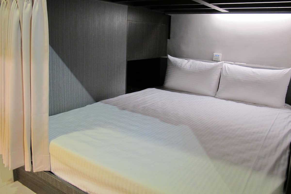 Hypo-allergenic bedding, down duvets, blackout curtains, soundproofing