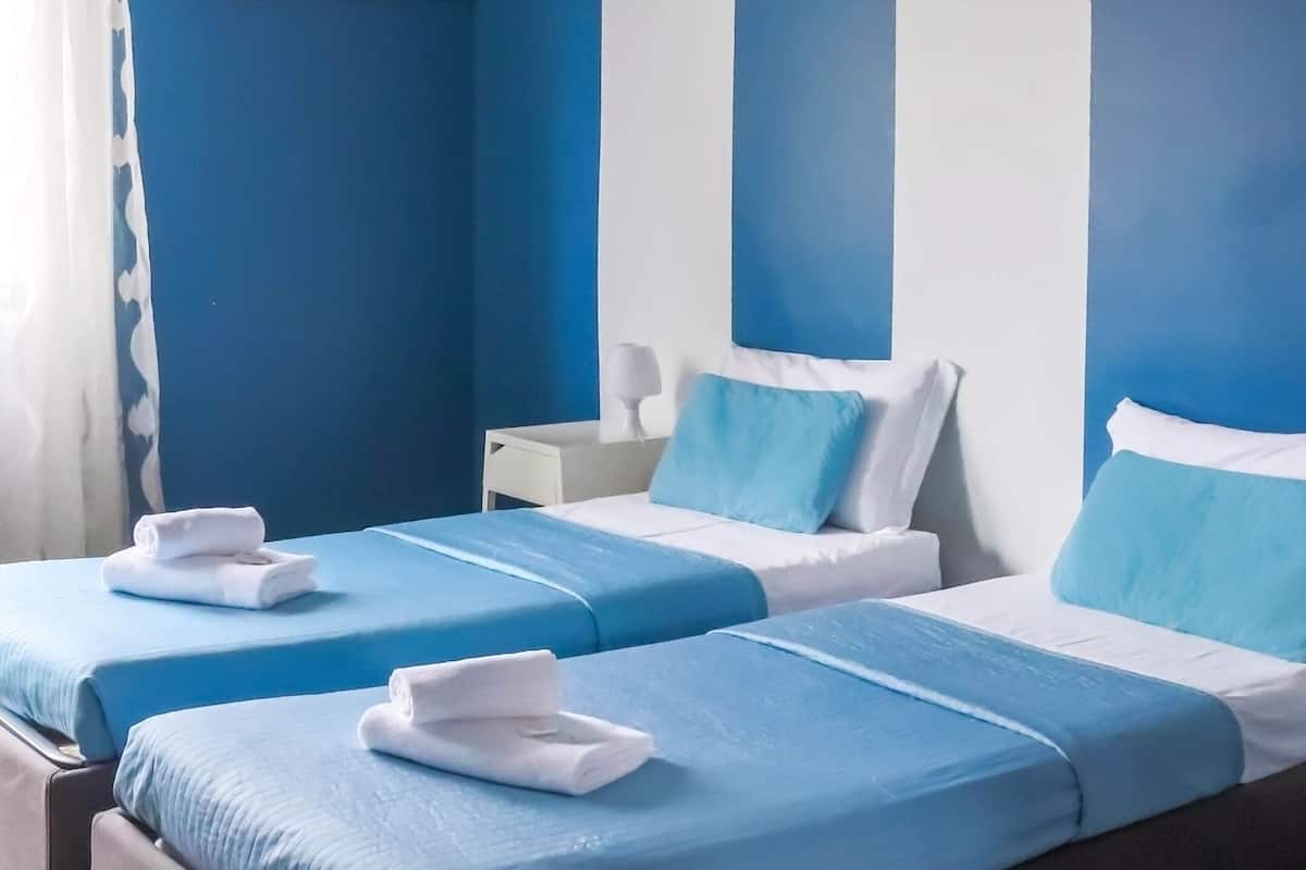 Desk, free WiFi, bed sheets