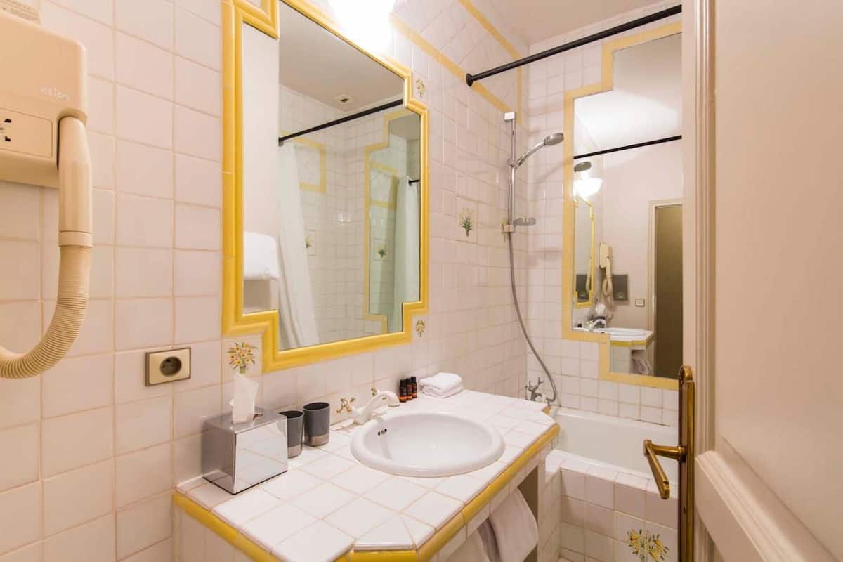 standard room, 1 double bed | bathroom | designer toiletries, hair dryer, towels