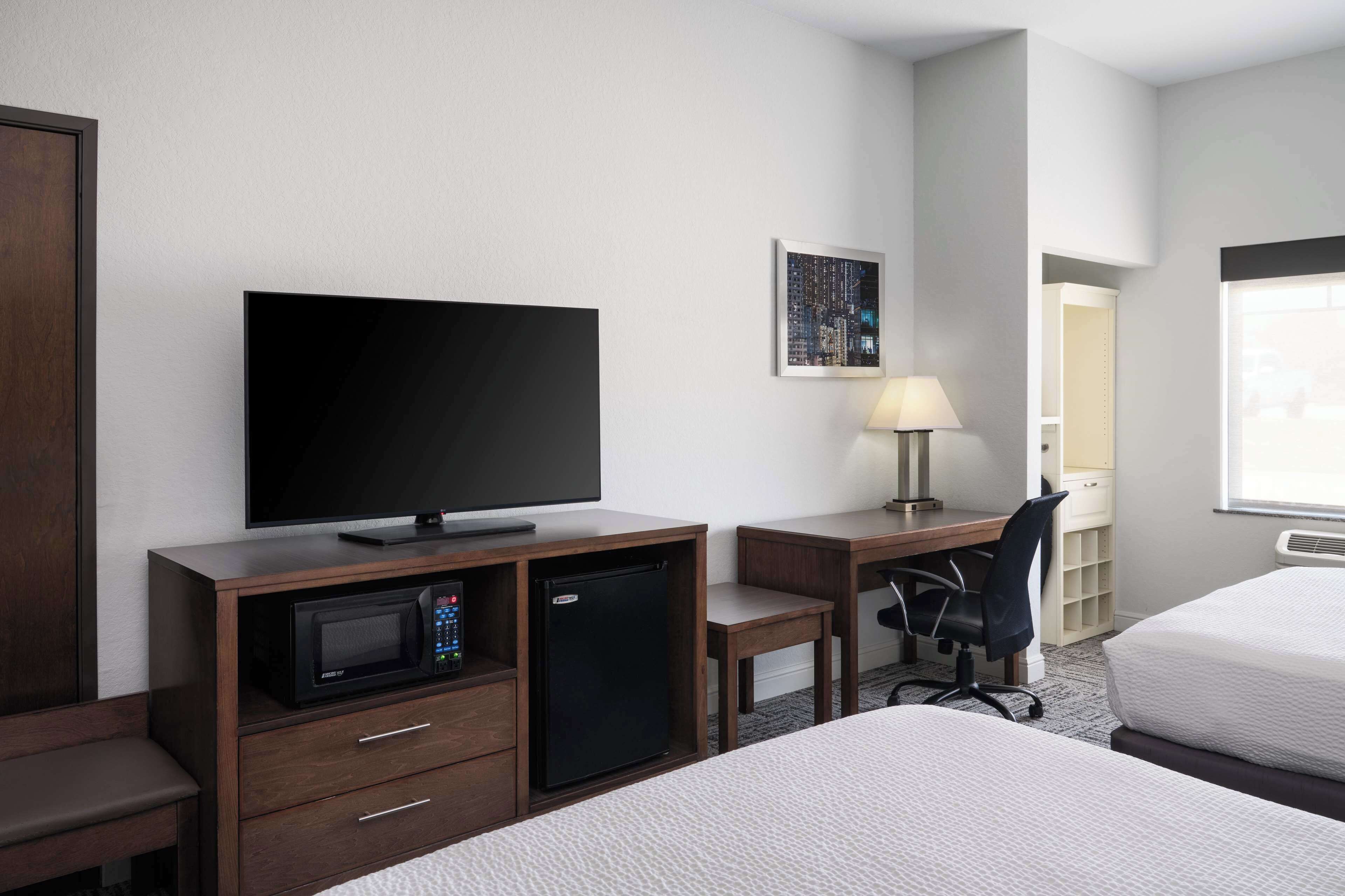 standard room, 2 queen beds, accessible, bathtub | pillow-top beds, desk, laptop workspace, blackout curtains