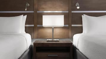 Pillowtop beds, desk, laptop workspace, blackout drapes