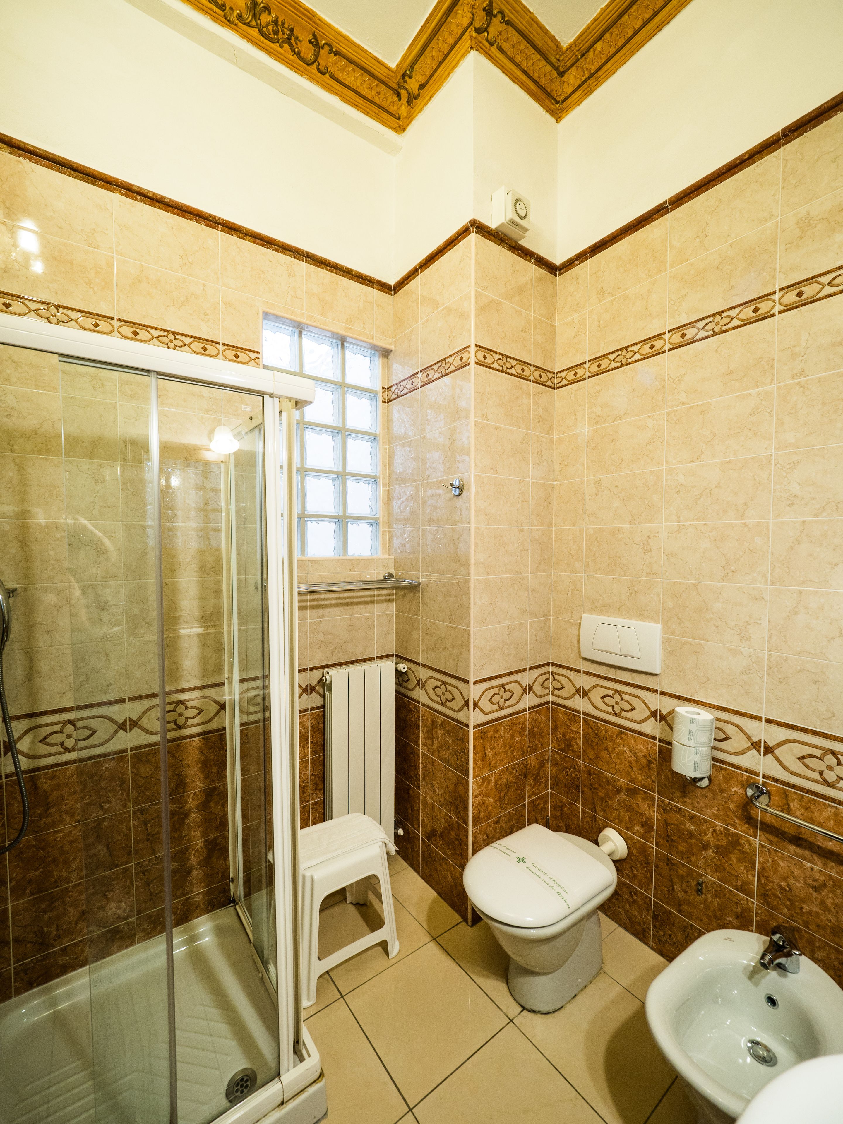 shower, free toiletries, hair dryer, bidet