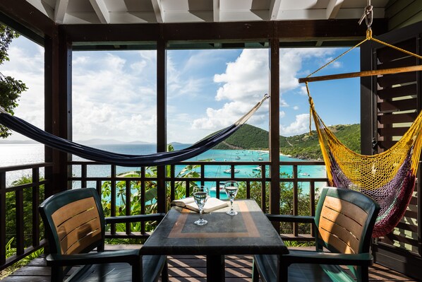Cottage, 1 Bedroom, Ocean View (Seaside Cottage) | Terrace/patio - White Bay Villas and Beach Club (Jost Van Dyke)