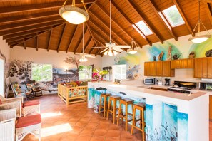 Villa (Plantation) | Living area | 32-inch TV with cable channels, DVD player, iPod dock - White Bay Villas and Beach Club (Jost Van Dyke)