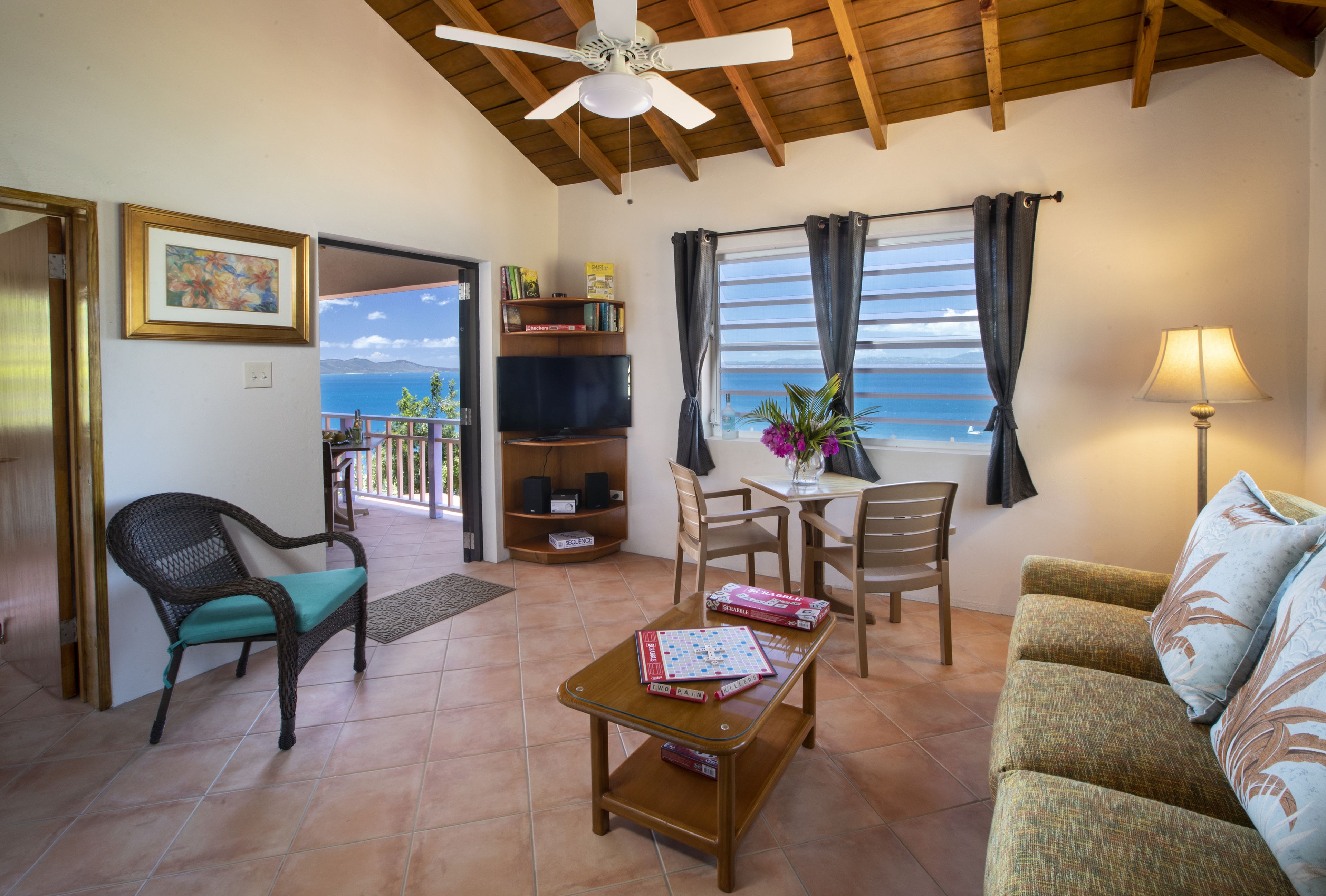 Villa, 1 Bedroom Ocean View (Paradise) | Living room | 32-inch TV with cable channels, DVD player, iPod dock