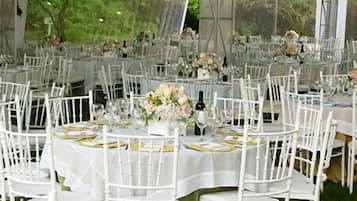 Outdoor banquet area