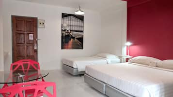 Standard Triple Room, 1 Bedroom, City View | Desk, free wired Internet, bed sheets