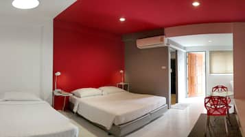 Standard Triple Room, 1 Bedroom, City View | Desk, free wired internet, bed sheets