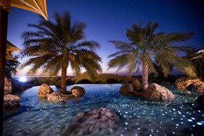 Indoor pool, 2 outdoor pools, open 9 AM to 7 PM, pool umbrellas
