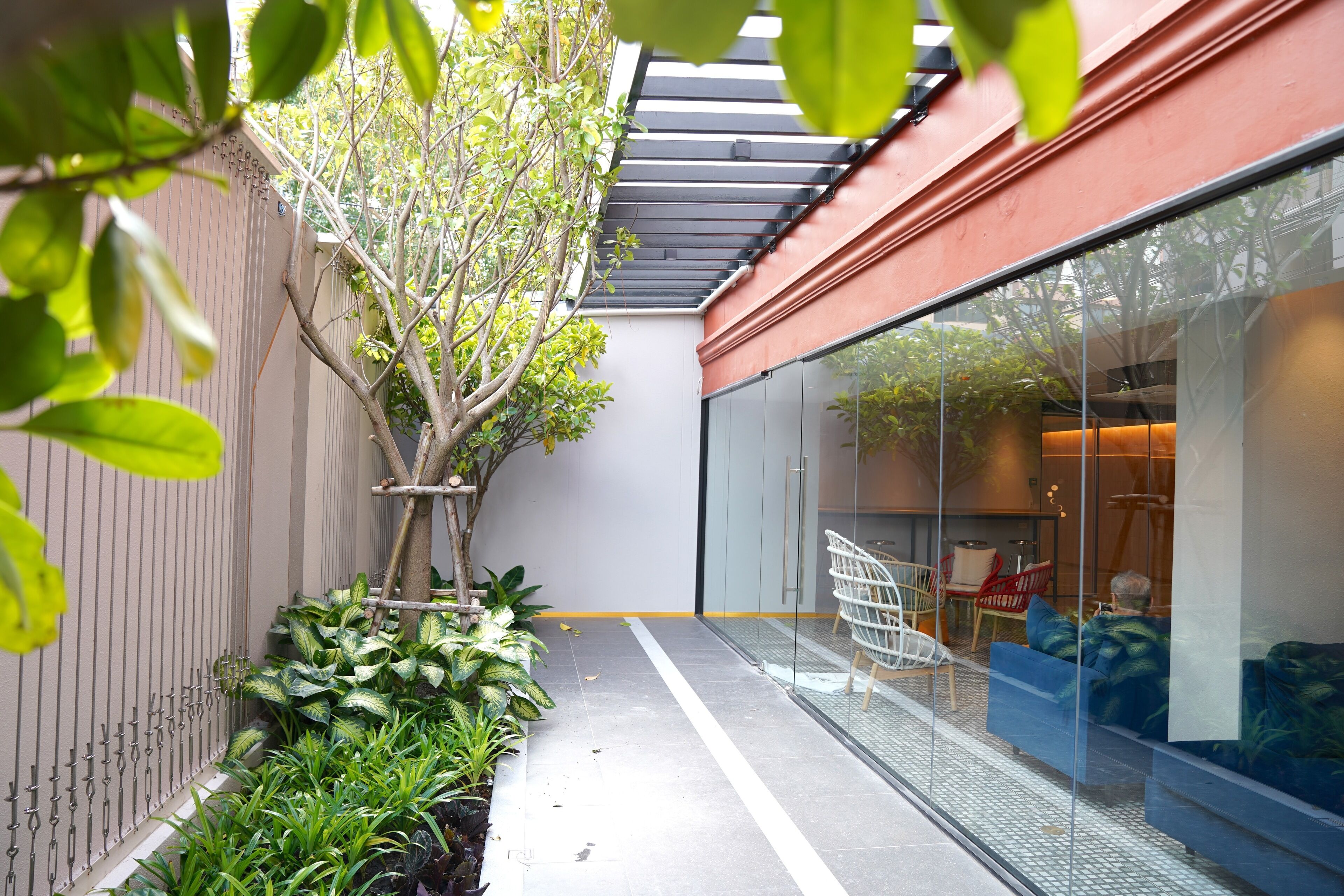 Outdoor banquet area