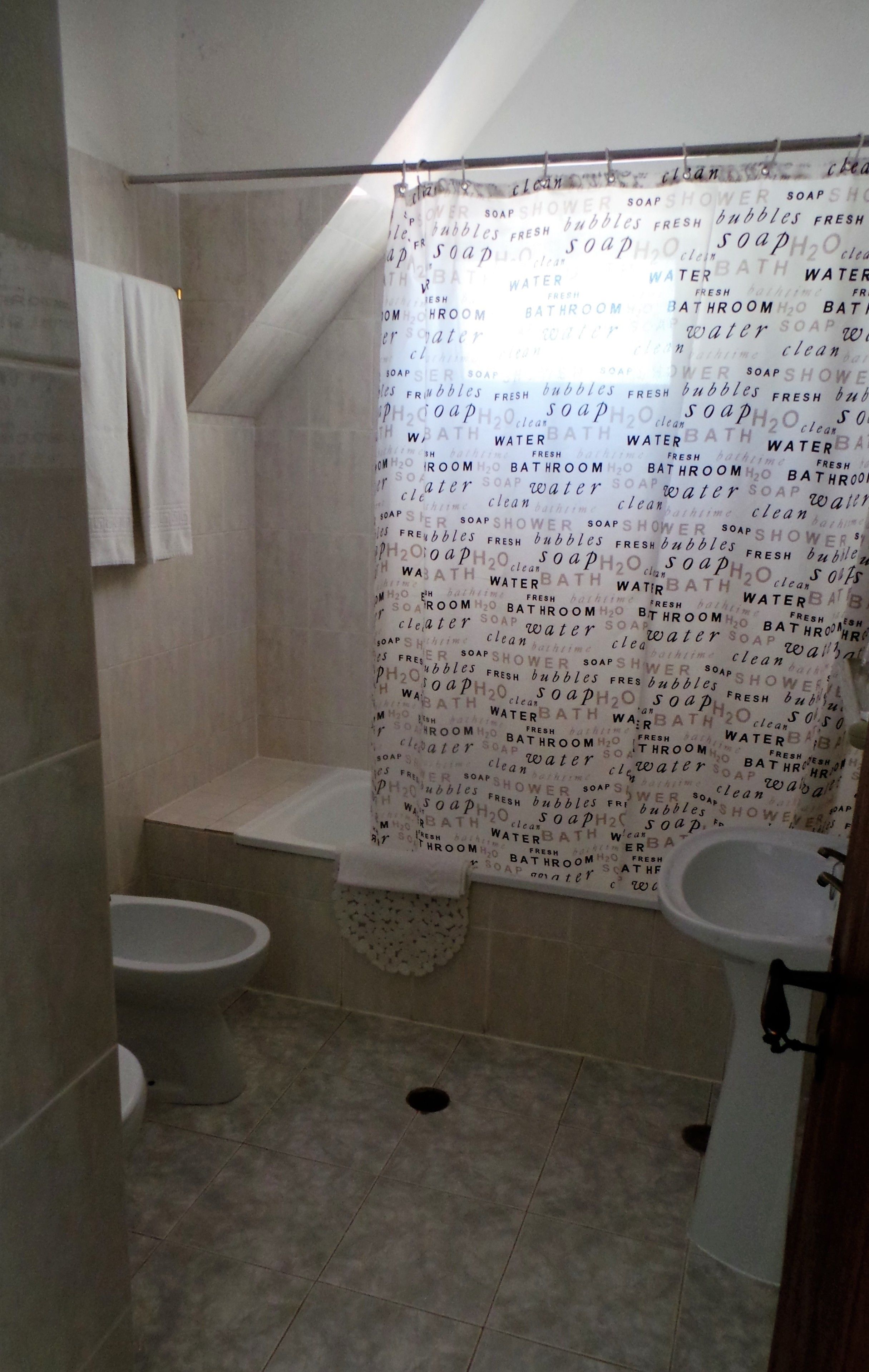 double room | bathroom | combined shower/bathtub, hair dryer, towels