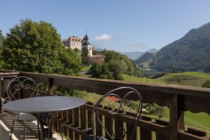 Superior Double or Twin Room, Balcony, Mountain View | Minibar, in-room safe, individually decorated, desk - Hôtel de Gruyères (Gruyeres)