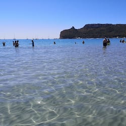 On the beach, white sand