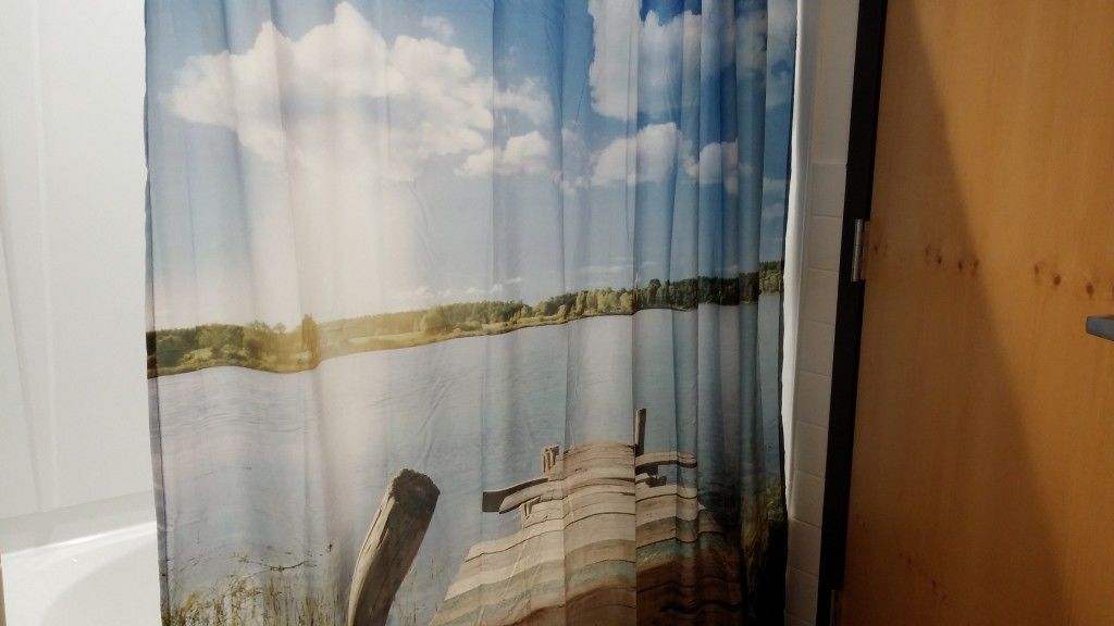 combined shower/bathtub, hair dryer, towels