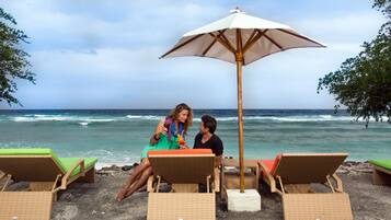 En privat strand, strandbarer