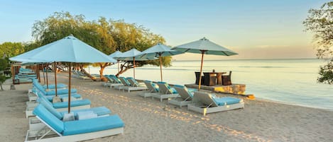 Private beach, beach bar